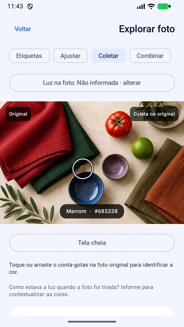 Identificação de cor