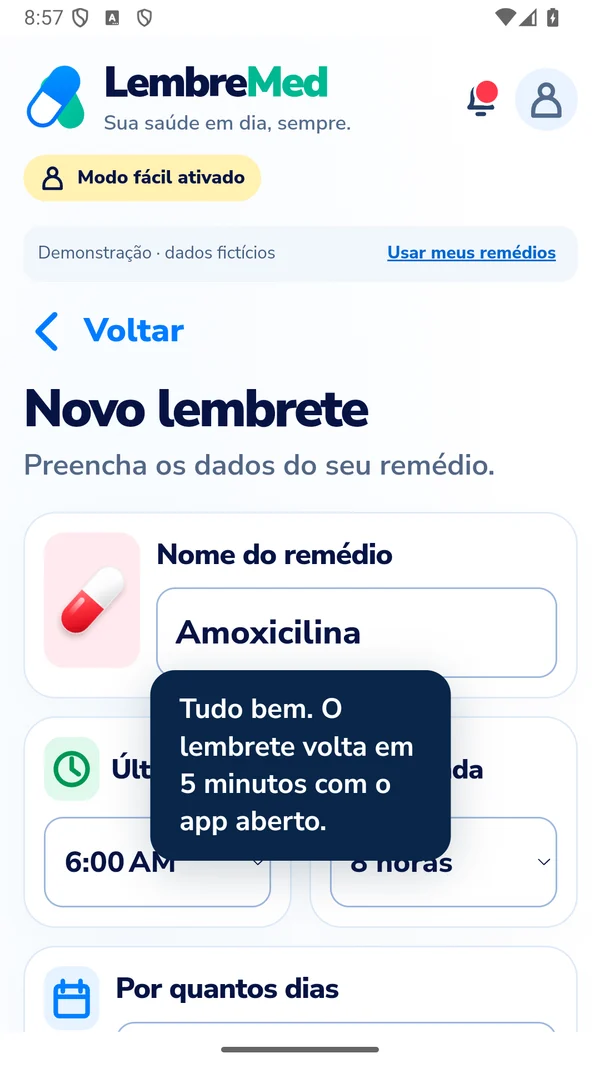Um novo lembrete